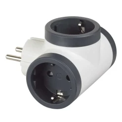 Multi adattatore Bticino S3626D 3 Prese tedesca Bianco e Grigio