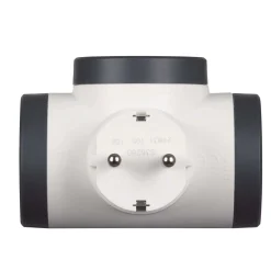 Multi adattatore Bticino S3626D 3 Prese tedesca Bianco e Grigio