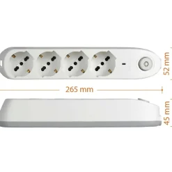 Multipresa 4 prese universali salvafulmine Bticino 3.500 W grigio