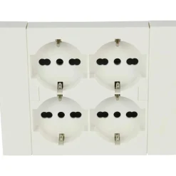 Multipresa da incasso quadra 4 prese bianco