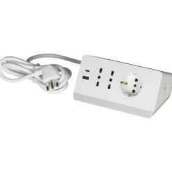 Multipresa da scrivania Bticino con interruttore 2 prese USB da 3A bianco
