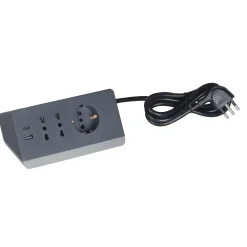 Multipresa da scrivania Bticino con interruttore 2 prese USB da 3A grigio