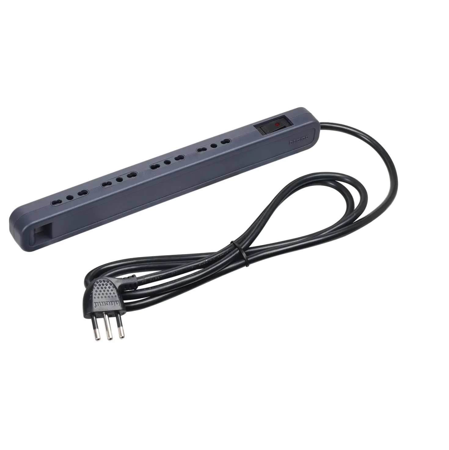 Multipresa elettrica Bticino Ultraslim 4 Prese Bipasso Interruttore nero