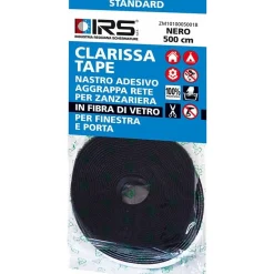 Nastro adesivo ripara rete zanzariera Irs Clarissa Tape 500 cm nero