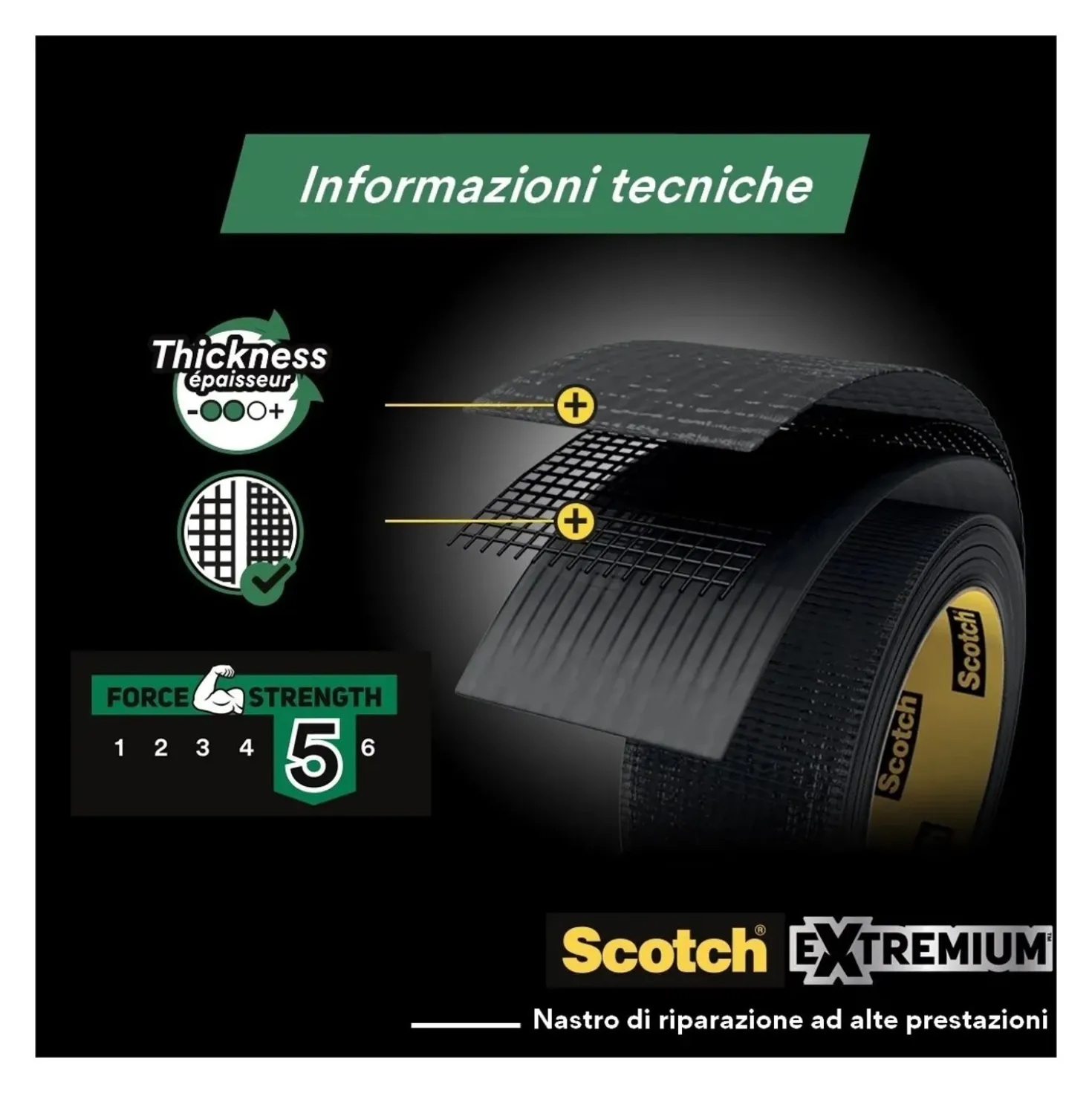 Nastro adesivo Scotch® Extremium™ All Weather 48 mm x 27 m nero