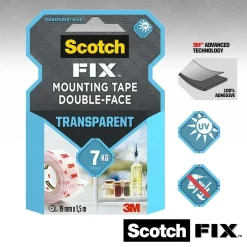 Nastro biadesivo permanente Scotch-Fix Extreme 19 mm x 1,5 m trasparente