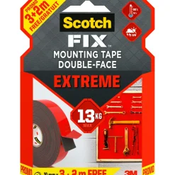 Nastro biadesivo permanente Scotch-Fix Extreme 19 mm x 5 m rosso