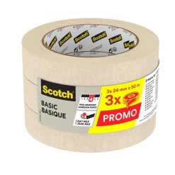 Nastro per mascheratura di base Scotch® 24 mm x 50 m 3 pz