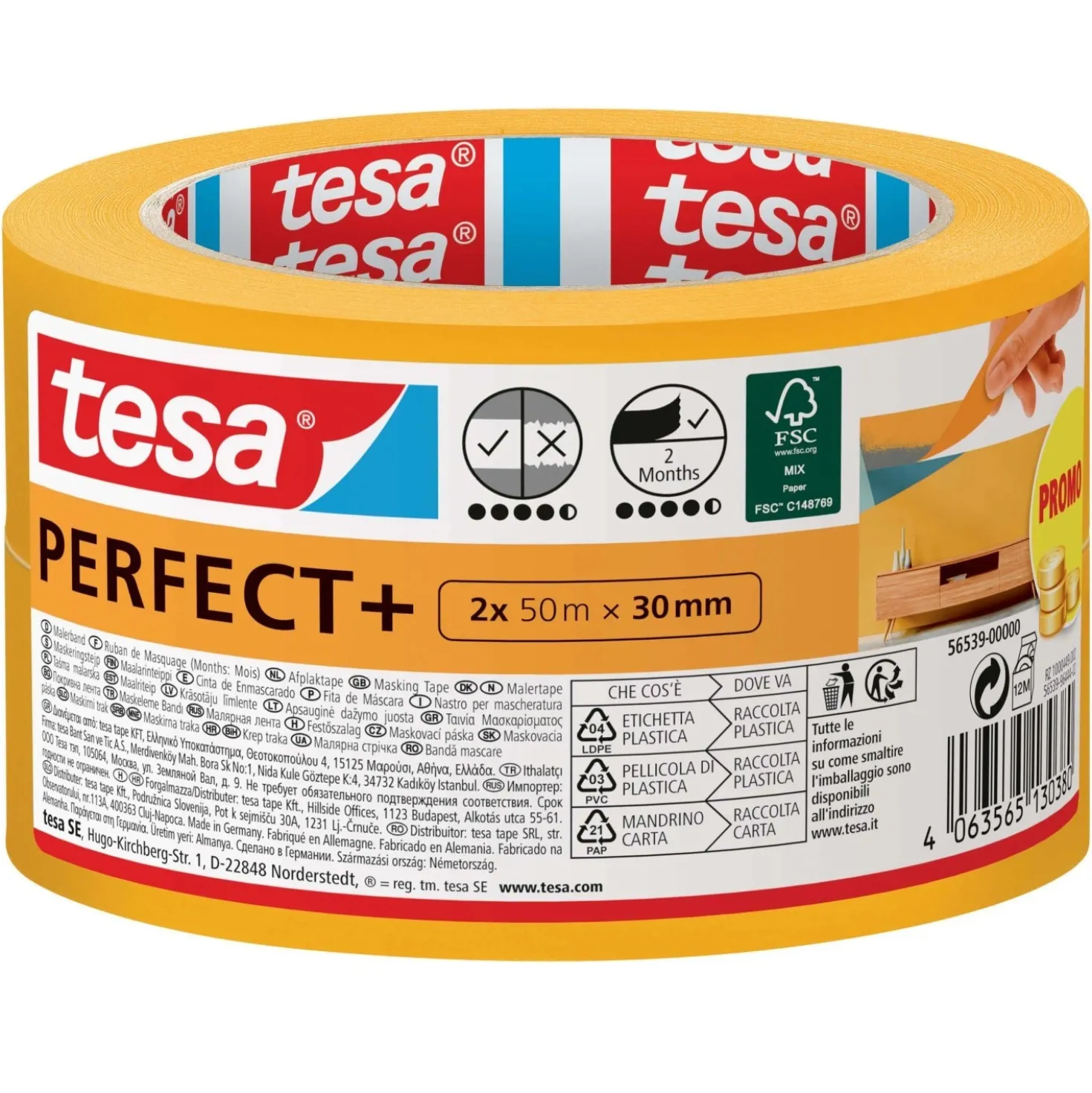 Nastro per mascheratura Tesa Perfect + 50 M x 30 mm 2 pz
