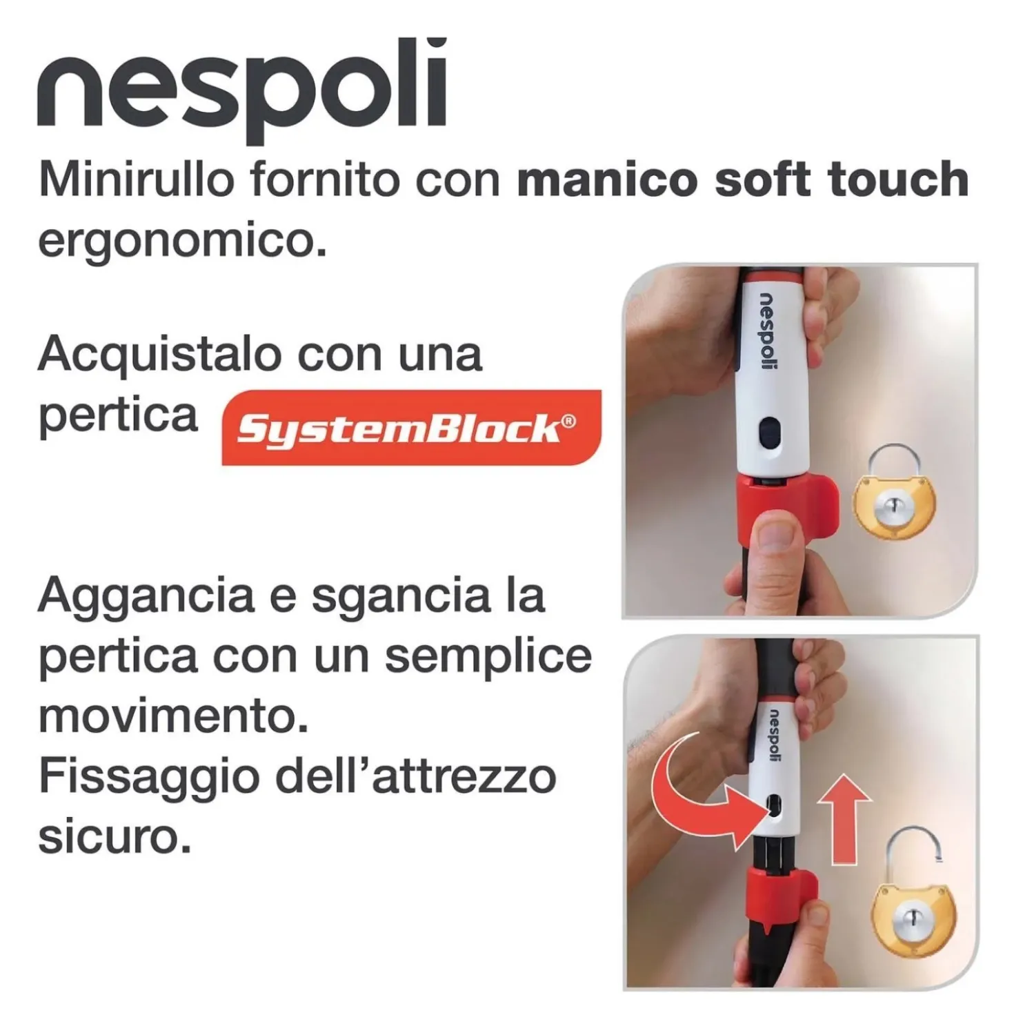 Nespoli Mini rullo per pittura Soft Touch Teflon 11 cm