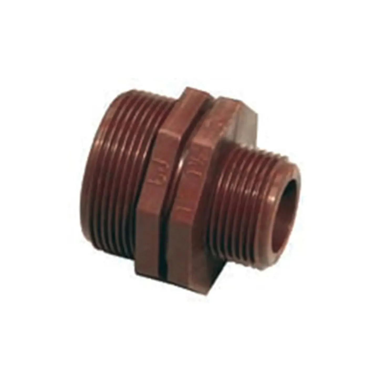 Nipples maschio-maschio ridotto in pp marrone Ø 1"1/4x1"