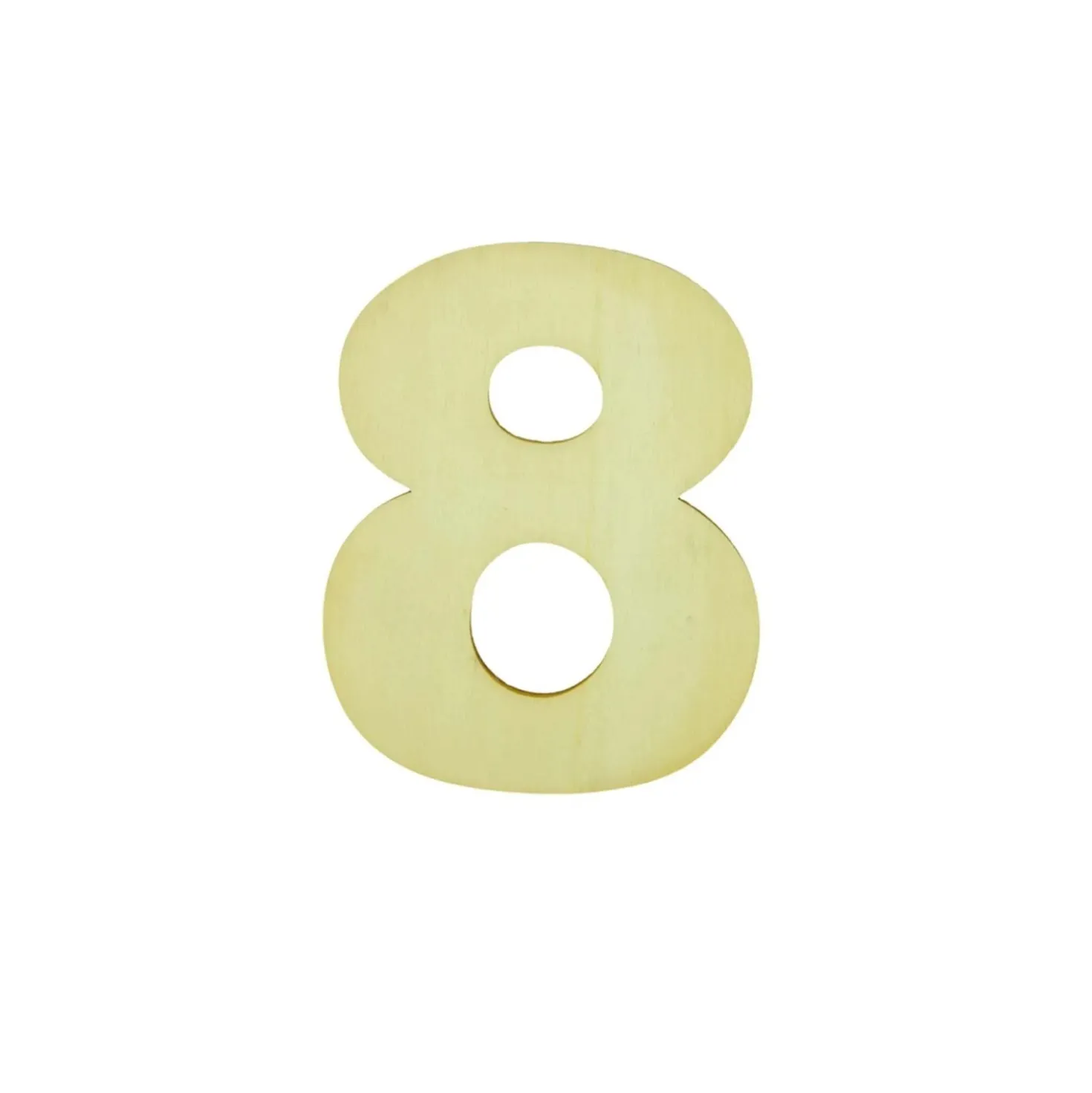 Numero 8 decorativo in legno 12 cm