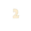 Numero 2 decorativo in legno 4 cm