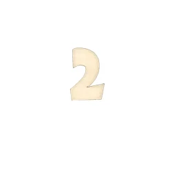 Numero 2 decorativo in legno 4 cm