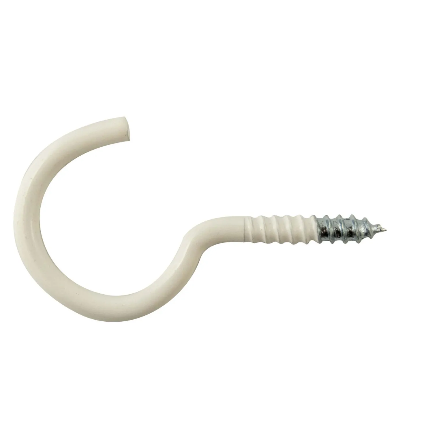 Occhiello a vite aperto in acciaio plastificato bianco 3x40 mm 4 pz