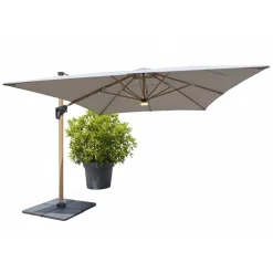 Ombrellone a palo decentrato Heliantus 300x400 cm legno