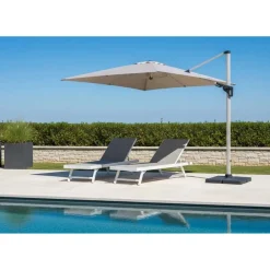 Ombrellone a palo decentrato Heliantus 300x400 cm grigio
