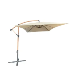 Ombrellone da giardino a palo decentrato girevole 300x200 cm beige