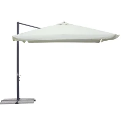 Ombrellone da giardino a palo decentrato 5011 300x300 H 263 cm ecrù