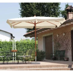 Ombrellone da giardino a palo centrale 1001 300x400 H 293 cm ecrù