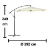 Ombrellone da giardino a palo decentrato Ø 300 cm ecrù