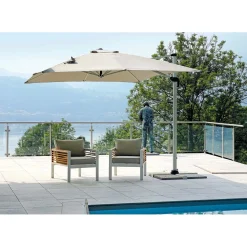 Ombrellone da giardino a palo decentrato 5046 300x300 H 270 cm grigio