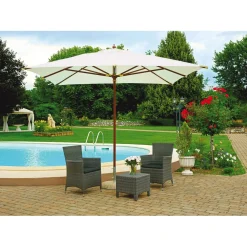 Ombrellone da giardino a palo centrale 4008 300x300 cm ecrù