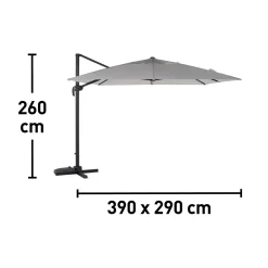 Ombrellone da giardino a palo decentrato 390x290 cm ecrù
