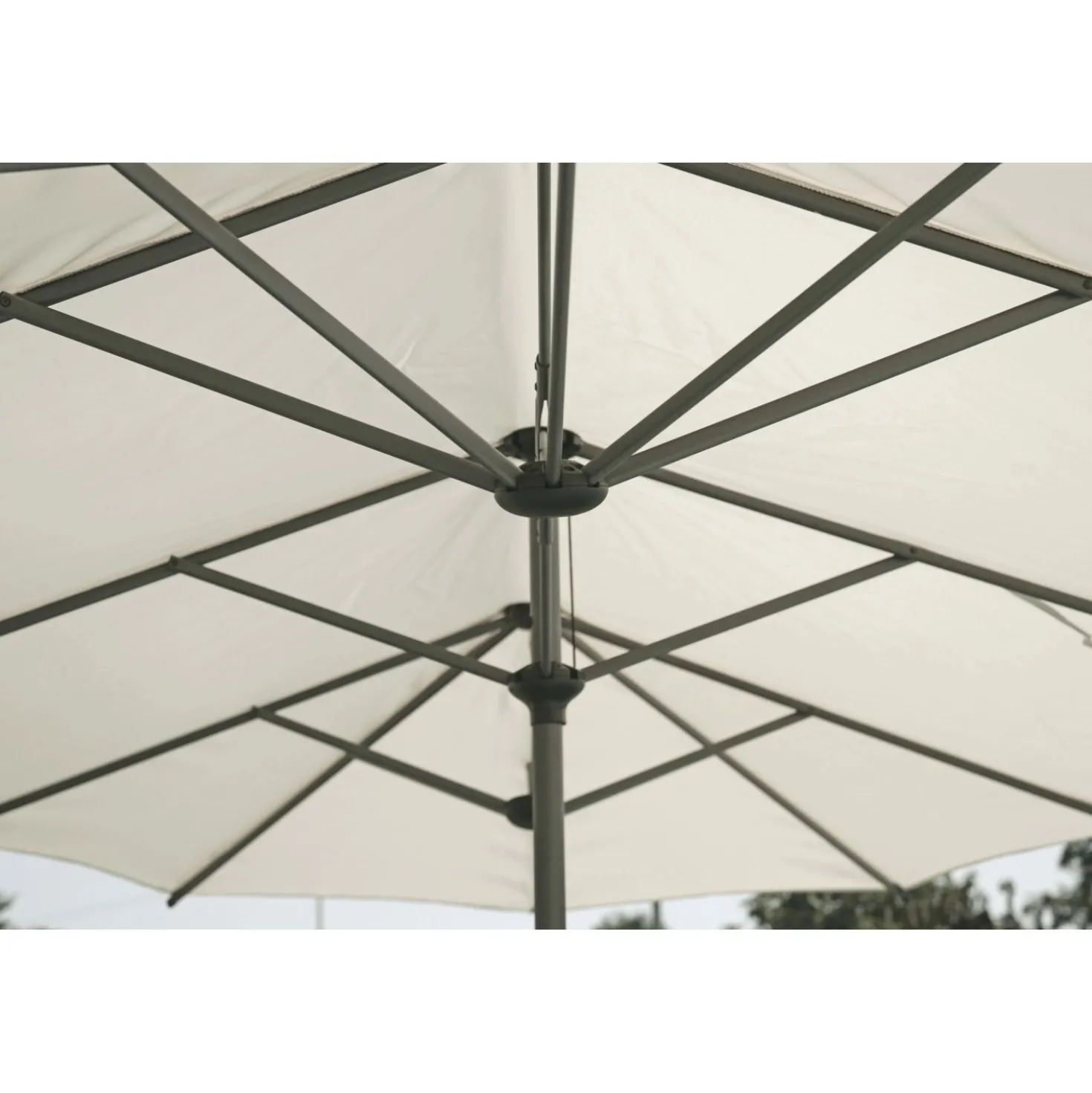 Ombrellone da giardino a palo centrale 5061 200x400 H 246 cm ecrù