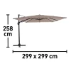 Ombrellone da giardino a palo decentrato Bonbeach 300x300 cm beige