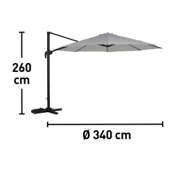 Ombrellone da giardino a palo decentrato Ø 340 cm ecrù