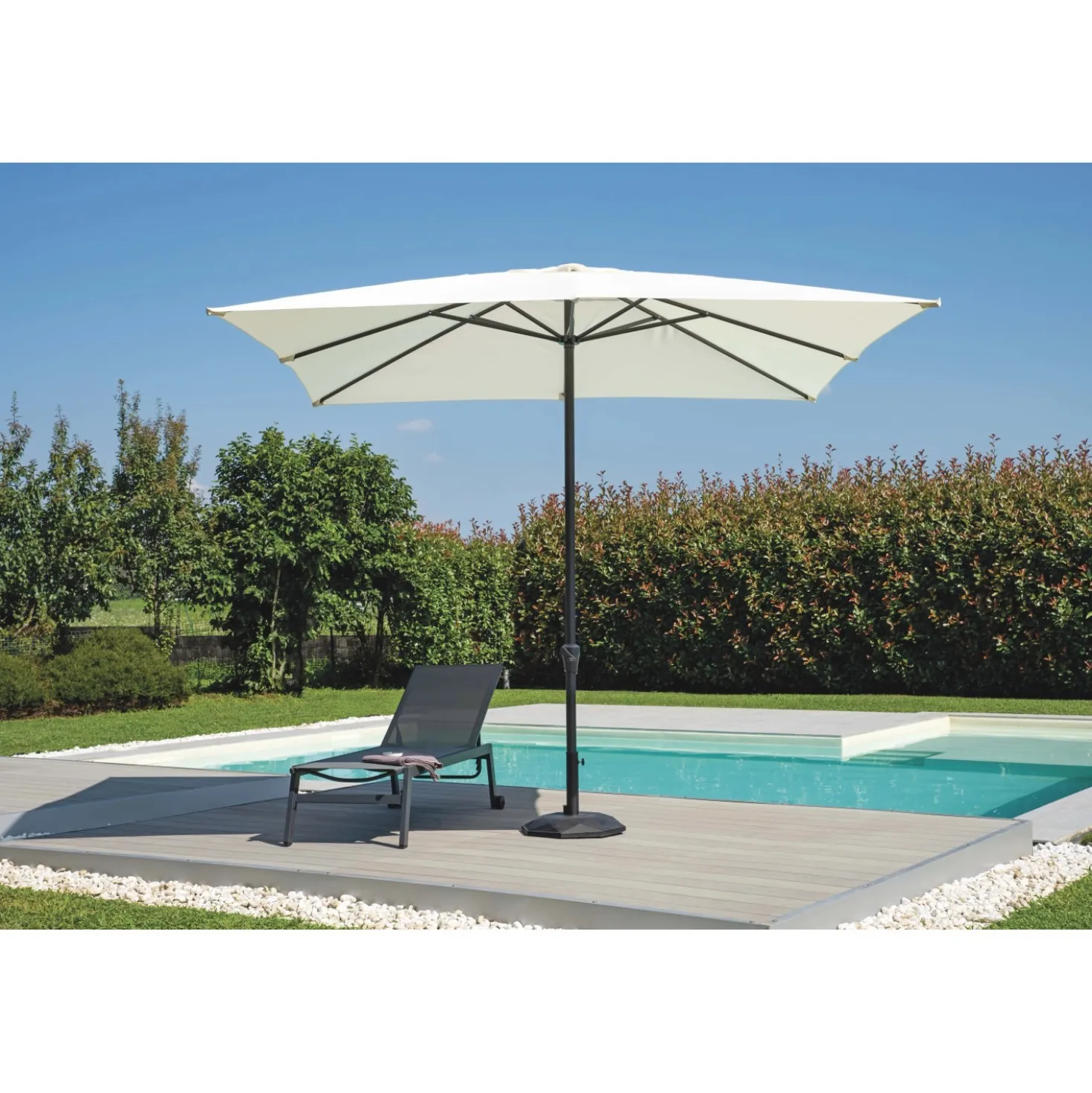 Ombrellone da giardino a palo centrale antivento Ø 300 cm ecrù