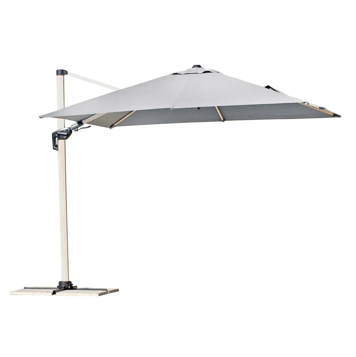 Ombrellone da giardino a palo decentrato 5048 300x300 H 263 cm grigio