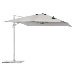 Ombrellone da giardino a palo decentrato 5047 300x400 H 275 cm grigio