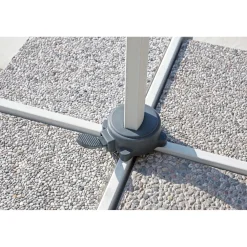 Ombrellone da giardino a palo decentrato 5047 300x400 H 275 cm grigio