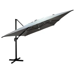 Ombrellone da giardino a palo decentrato con lampada e led 400x300 cm