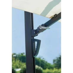 Ombrellone da giardino a palo decentrato Ø 300 cm ecrù