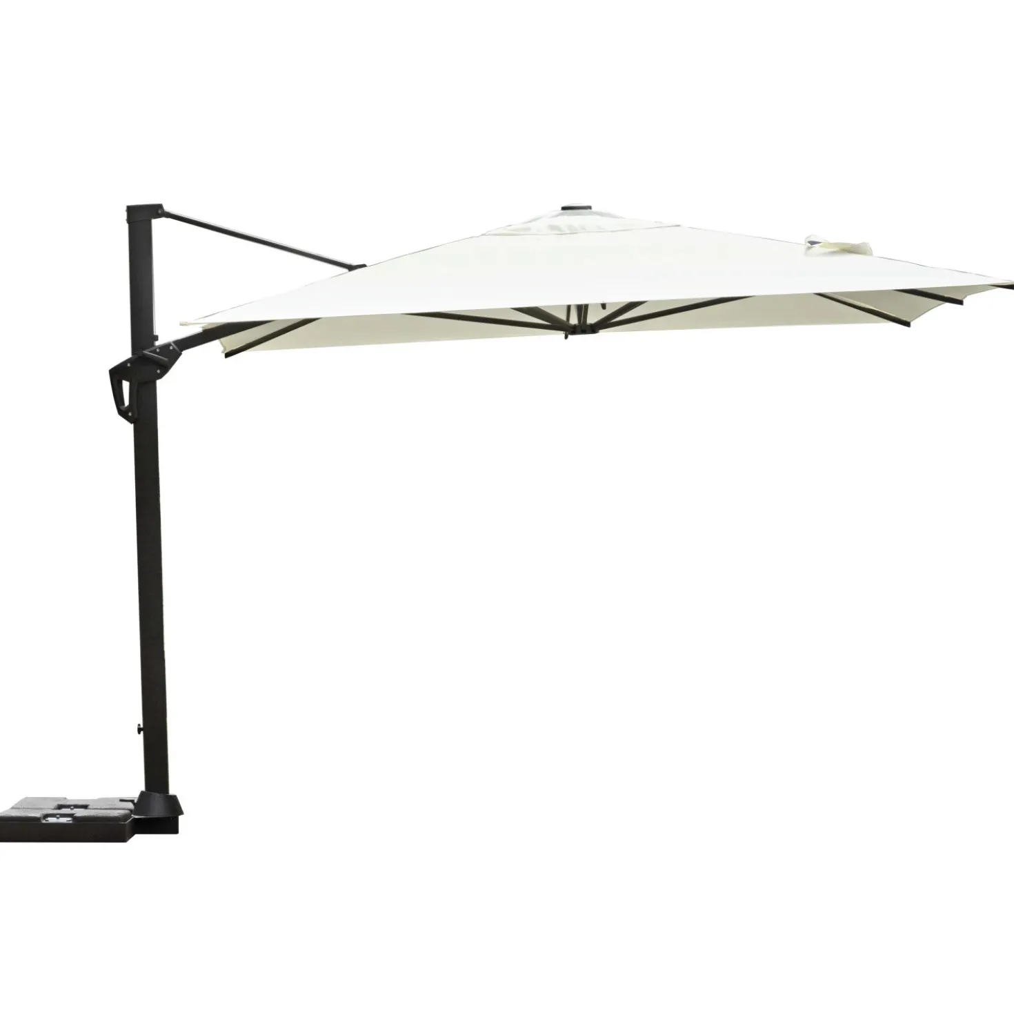 Ombrellone da giardino a palo decentrato 5063 300x400 H 266 cm ecrù