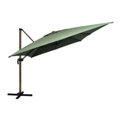 Ombrellone da giardino a palo decentrato girevole 300x400 cm verde