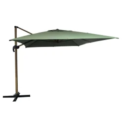 Ombrellone da giardino a palo decentrato girevole 300x400 cm verde