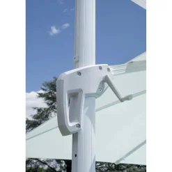 Ombrellone da giardino palo decentrato fusto antracite 3x3 m Bianco