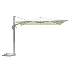 Ombrellone da giardino quadrato a palo decentrato Ø 300 cm bianco