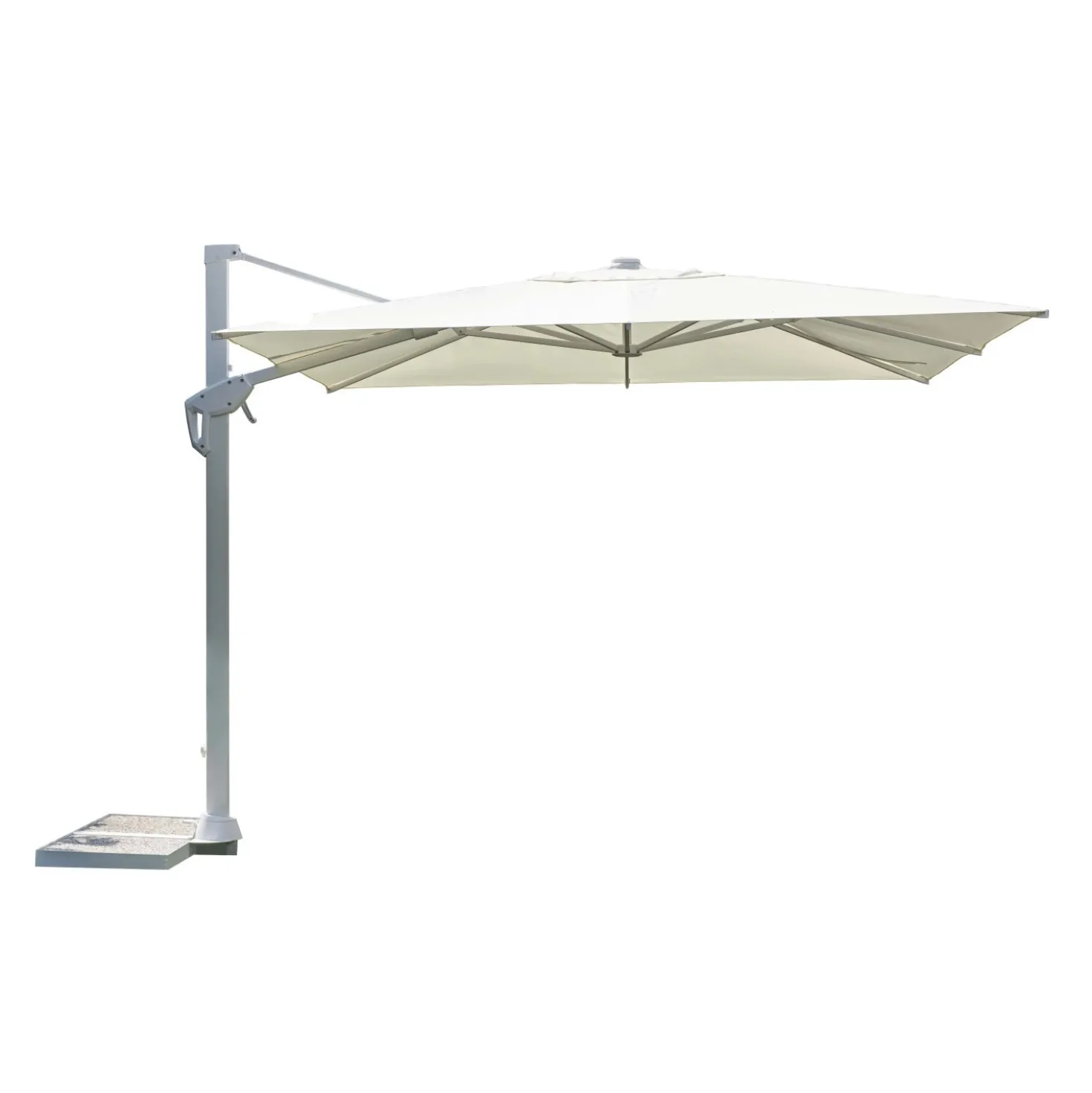 Ombrellone da giardino quadrato a palo decentrato Ø 300 cm bianco