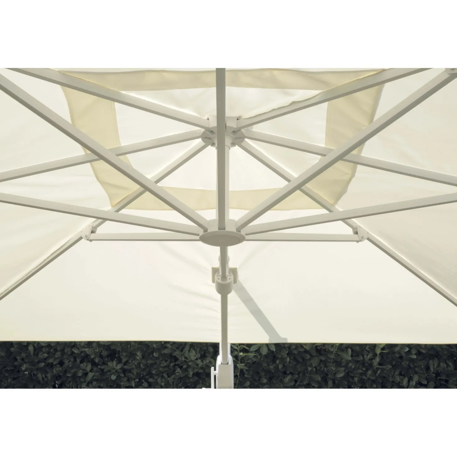 Ombrellone da giardino quadrato a palo decentrato Ø 300 cm bianco
