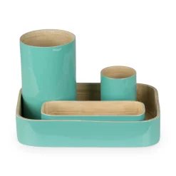 Organizer in bambù laccato Danang set 4 verde