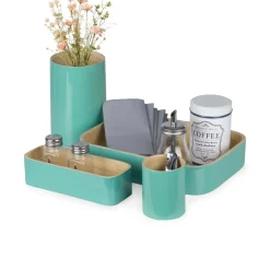 Organizer in bambù laccato Danang set 4 verde