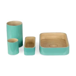 Organizer in bambù laccato Danang set 4 verde
