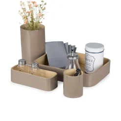 Organizer in bambù laccato Danang set 4 tortora