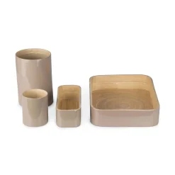 Organizer in bambù laccato Danang set 4 tortora