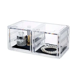 Organizer trucchi trasparente 2 cassetti 23,8x15,3x10,8 cm